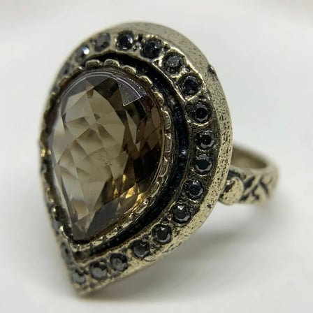 Bronz Vintage Kadın Yüzük Otantik Bakır Takı Zultanit Taşı Hürrem Model Ayarlanabilir 