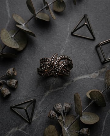 Bronz Vintage Kadın Yüzük Otantik Bakır Takı Minik Margazit İşli Şerit Model Ayarlanabilir 