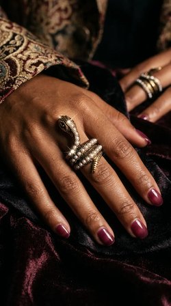 İnci Detaylı Yılan Figürlü Otantik Bronz Vintage Ayarlanabilir Kadın Yüzük Tasarım Takı