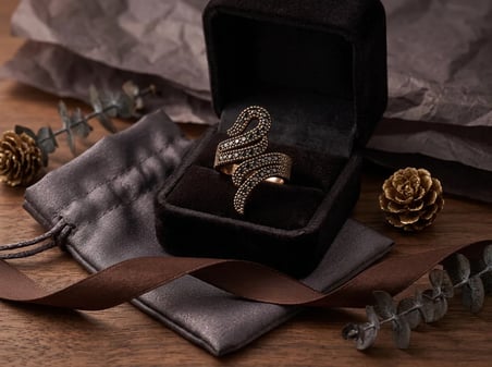 Siyah Taşlı Otantik Bronz Vintage Ayarlanabilir Kadın Yüzük Tasarım Takı