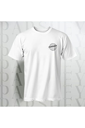 Robot Arka Desenli Bisiklet Yaka Yarım Kollu Beyaz Unisex Oversize T-shirt