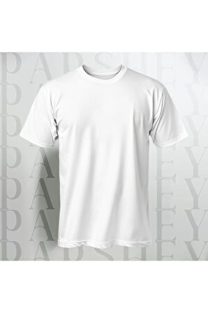 Oversize Unisex Beyaz Yarım Kollu Bisiklet Yaka %100 Pamuk Baskısız T-shirt