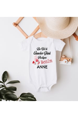 Anneler Günü Hediyen Anne Baskılı Yarım Kollu Bebek Body & Zıbın
