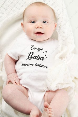 En Iyi Baba Benim Babam Baskılı Bebek Body & Zıbın