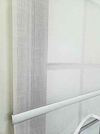 BBB Keten Kumaşlı Çift Mekanizmalı Tül Stor Perde MT3000