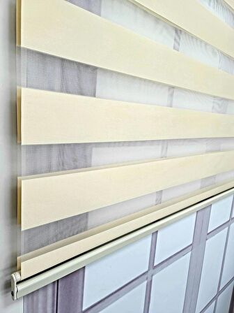 BBB Düz Renk Stor Zebra Perde Sert Plastik Kasalı
