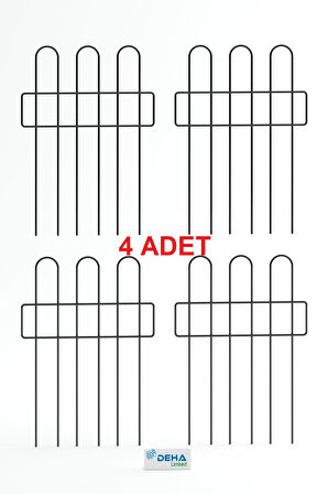 4 Adet Pasa Dayanıklı Metal Çit Bahçe Korkuluğu Hayvan Bariyeri Peyzaj Kenarlığı Bahçe Çiti