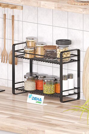 Masa Tezgah Üstü Düzenleyici Metal Organizer Raf  Banyo Mutfak Rafı Baharatlık Makyaj Standı