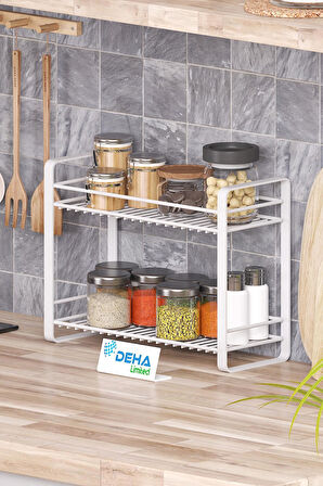 Masa Tezgah Üstü Düzenleyici Metal Organizer Raf  Banyo Mutfak Rafı Baharatlık Makyaj Standı