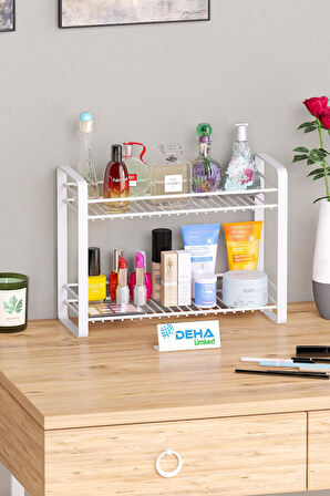 Masa Tezgah Üstü Düzenleyici Metal Organizer Raf  Banyo Mutfak Rafı Baharatlık Makyaj Standı