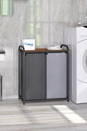 İkili Renkli ve Beyazlar için Çamaşır Sepeti Banyo Dolabı Kirli Sepetli Banyo Düzenleyici Çamaşırlık