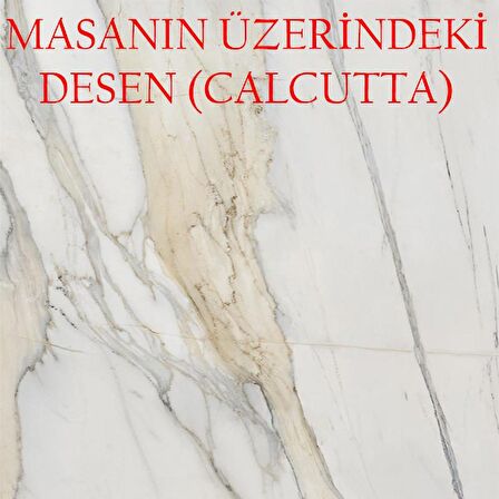 Açılır Milano Masa Mdf  X Siyah Metal Ayak  ( Ortadan Açılır ) 70x120 cm  