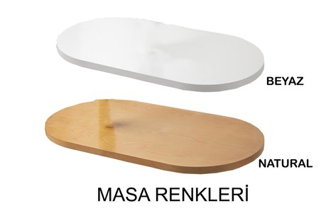 Orkide Oval Yemek Masası Takımı Nergis Sandalye Natural  (1 Masa 6 Sandalye )