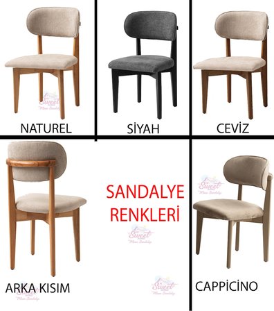 Orkide Oval Yemek Masası Takımı Nergis Sandalye Natural  (1 Masa 6 Sandalye )
