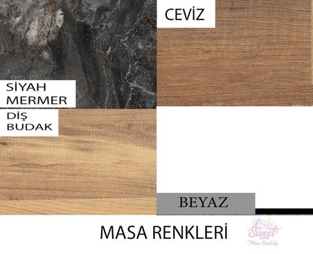 Yanlardan Açılır Katlanır Kıvılcım Büyüyen Kare Masa  4 Adet Gözde Sandalye 