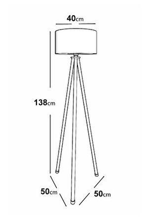 Bristol Yuvarlak Krem Başlık Siyah Ayak Tripod Lambader