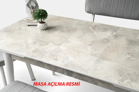 Kelebek Tekno Kenar Mdf H.G Açılır Masa 4 Adet Fulya Sandalye Takım