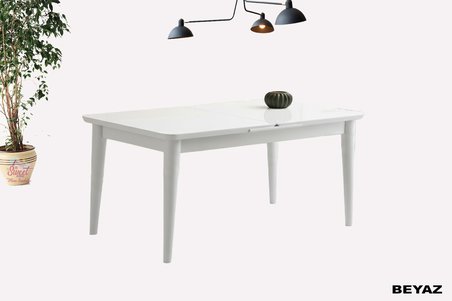 Kelebek Açılır Mdf Masa Mutfak,Salon,Yemek Odası Masası 80x130 cm Beyaz