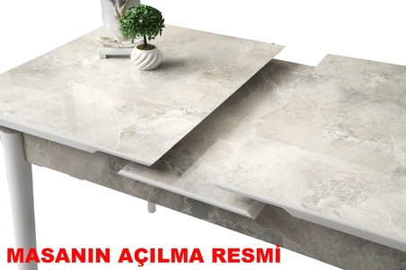 Kelebek Açılır Mdf Masa Mutfak,Salon,Yemek Odası Masası 80x130 cm Cappicino