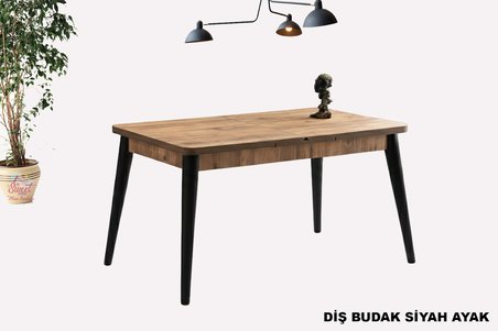 Kelebek Açılır Mdf Masa Mutfak,Salon,Yemek Odası Masası 80x130 cm Diş Budak
