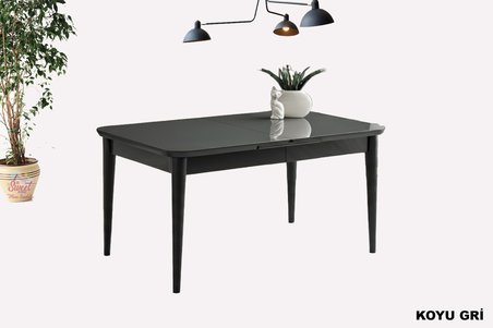 Kelebek Açılır Mdf Masa Mutfak,Salon,Yemek Odası Masası 80x130 cm Koyu Gri