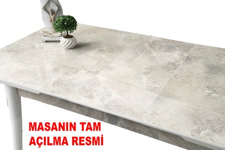 Kelebek Açılır Mdf Masa Mutfak,Salon,Yemek Odası Masası 80x130 cm Gri