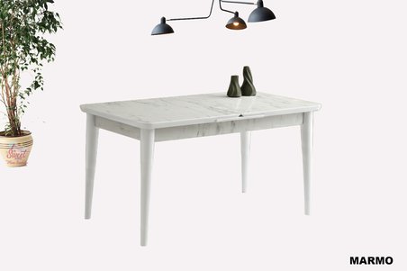 Kelebek Açılır Mdf Masa Mutfak,Salon,Yemek Odası Masası 80x130 cm Marmo