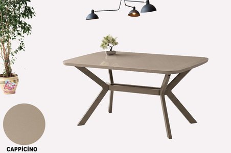 Anka Açılır Mdf Masa Tesla Metal Ayak Mutfak,Salon,Yemek Odası Masası 80x130 cm Cappicino