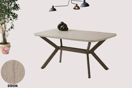 Anka Açılır Mdf Masa Tesla Metal Ayak Mutfak,Salon,Yemek Odası Masası 80x130 cm Sidon