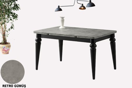 Yanlardan Açılır 60 x 90 Yakamoz Arda Masa  Topkapı Ayak Mutfak,Salon,Yemek Odası Masası Retro Gümüş