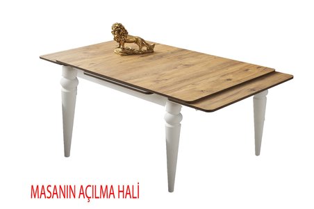 Yanlardan Açılır 60 x 90 Yakamoz Arda Masa  Topkapı Ayak Mutfak,Salon,Yemek Odası Masası Retro Gümüş