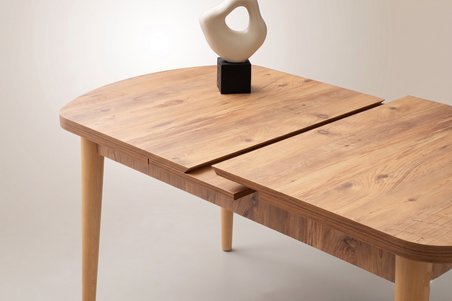 Kelebek Gizli Kaşıklıklı Açılır Mdf Masa Mutfak,Salon,Yemek Odası Masası 80x140 cm  Naturel