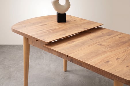 Kelebek Gizli Kaşıklıklı Açılır Mdf Masa Mutfak,Salon,Yemek Odası Masası 80x140 cm  Naturel