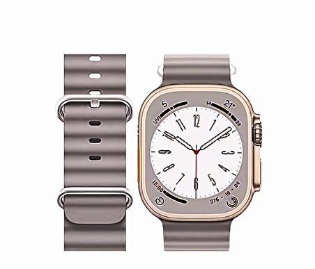 Cosmostech Akıllı Saat Watch için Uyumlu 42MM 44MM 45MM 49MM 1/2/3/4/5/6/se/7/8/ultra Akıllı Saat Silikon Kordon ve Kayışı Açık Gri