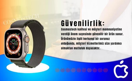 Cosmostech Akıllı Saat Watch için Uyumlu 42MM 44MM 45MM 49MM 1/2/3/4/5/6/se/7/8/ultra Çift Katman Kordon ve Kayışı Turuncu(Turuncu)