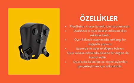 Cosmostech PS4 Controller Dualshock 4 Oyun Kolu için Uyumlu Back Button , Ektrsa Tuş Eklentisi