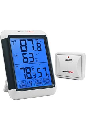 ThermoPro TP-65A Wifi İç-Dış Mekan Işıklı Dijital Isı ve Nem Ölçer