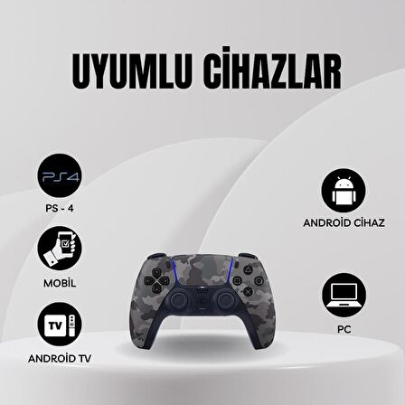 Cosmostech PLAYX PS4 ,PC , Android Tv , Tv Box Mobil Uyumlu Kablosuz Controller Gamepad Oyun Kolu Army Kamuflaj