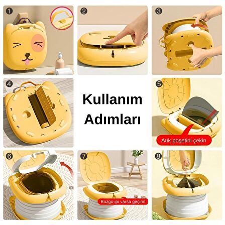 MooieBaby's Cat Potty Katlanabilir Çocuk Tuvaleti, Çok Fonksiyonlu Taşınabilir Alıştırma Lazımlığı