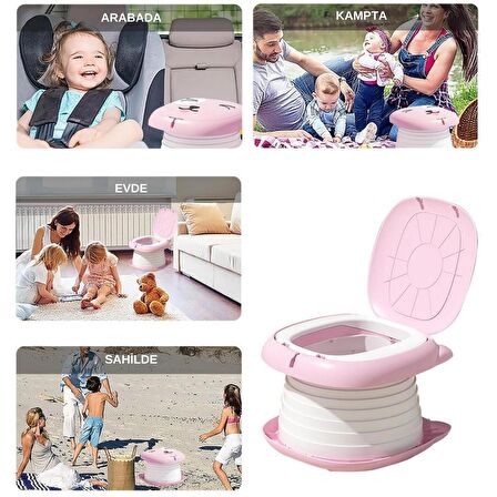 MooieBaby's Cat Potty Katlanabilir Çocuk Tuvaleti, Çok Fonksiyonlu Taşınabilir Alıştırma Lazımlığı, Carry Potty