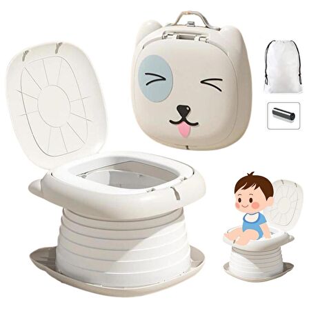 MooieBaby's Cat Potty Katlanabilir Çocuk Tuvaleti, Çok Fonksiyonlu Taşınabilir Alıştırma Lazımlığı, Carry Potty