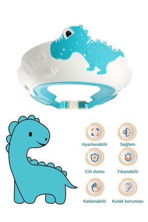 Dino Banyo Şapkası , Slikon Çocuk Duş Tacı , Sevimli Dinazor , Ayarlanabilir Tasarım, 6ay-9yaş