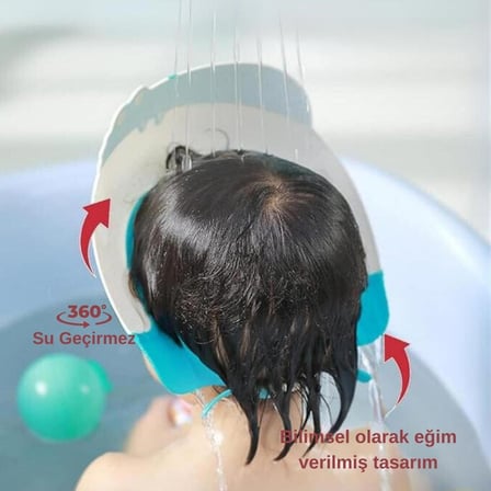 Hippo Banyo Şapkası , Slikon Çocuk Duş Tacı , Sevimli Hipopotam , Ayarlanabilir Tasarım, 6ay-9yaş