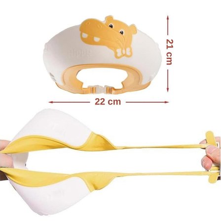 Hippo Banyo Şapkası , Slikon Çocuk Duş Tacı , Sevimli Hipopotam , Ayarlanabilir Tasarım, 6ay-9yaş