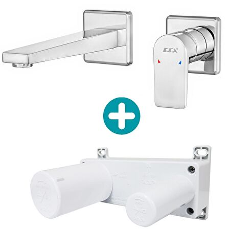 ECA Dalia Ankastre Lavabo Bataryası Sıva Üstü Ve Sıva Altı Grubu Çift Rozet