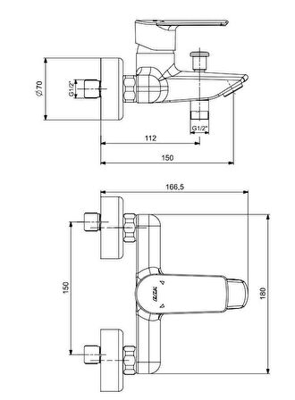 ECA Lia Banyo Bataryası + ECA Fırat Mafsallı Duş Seti Banyo Üst Takımı