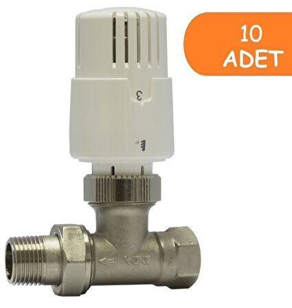 10 Adet ECA TRV4 Termostatik Düz Radyatör Valfi Petek Vanası 602120756