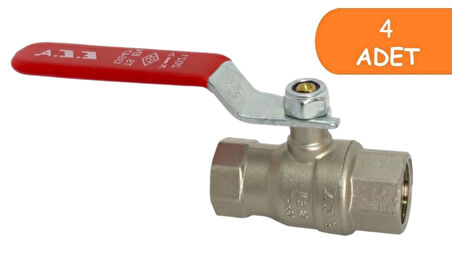 4 Adet ECA 1/2 Endüstriyel Tip Küresel  Valfi İç Vida x İç Vida PN25 602122187