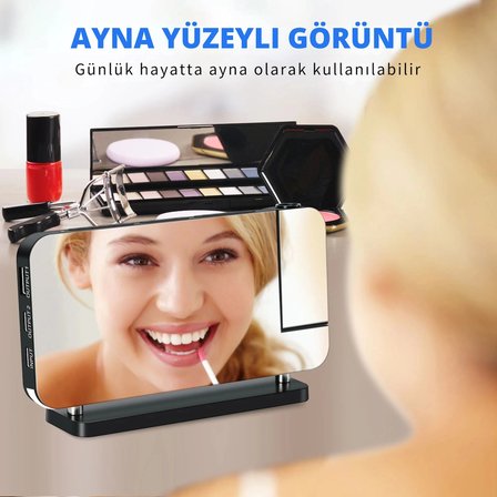 EtaShop RGB Projeksiyonlu Çalar Saat -7Ayna LED Dijital Saat Tavana Zaman Yansıtma USB & Type C Şarj RGB Atmosfer Gece Lambası Siyah