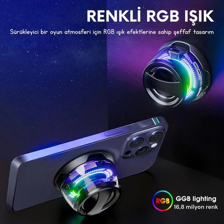 EtaShop Manyetik RGB Mini Bluetooth Hoparlör Telefon Tutuculu 5W Stereo Ses IPX5 Su Geçirmez